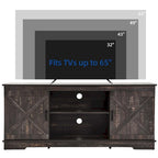 Meuble TV de ferme Moasis avec console média de porte de grange et centre de divertissement avec armoires de rangement