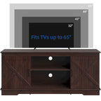 Meuble TV de ferme Moasis avec console média de porte de grange et centre de divertissement avec armoires de rangement