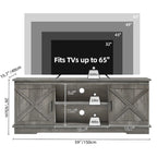 Meuble TV de ferme Moasis avec console média de porte de grange et centre de divertissement avec armoires de rangement