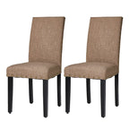 Lot de 2 chaises de salle à manger hautes en lin de 96,5 cm, cloutées, assise rembourrée, patins antidérapants
