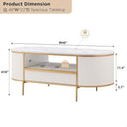 Table basse moderne de luxe à panneaux cannelés, table d'appoint avec plateau en faux marbre