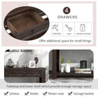 Console/Table d'appoint avec tiroirs de rangement et étagère inférieure - 63L x 14W x 30H