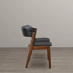 Chaises de salle à manger contemporaines Duluth en cuir végétalien noir (ensemble de 2)