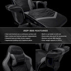 Fauteuil inclinable de jeu RESPAWN 900 - Fauteuil de jeu inclinable avec repose-pieds, Fauteuil inclinable de jeu