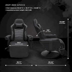 Fauteuil inclinable de jeu RESPAWN 900 - Fauteuil de jeu inclinable avec repose-pieds, Fauteuil inclinable de jeu