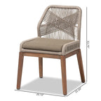 Chaise de salle à manger en acajou tressé de style transitionnel moderne — Gris