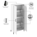Armoire de rangement haute avec portes, 4 étagères réglables, certifiée ANSI/BIFMA, pour bureau à domicile