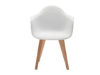 Set of 6 VIXI armchairs - Polypropylene and Beech - White