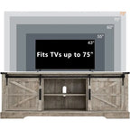 Meuble TV en bois de ferme, centre de divertissement rustique, meuble console - n/a