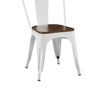 Lot de Chaises de Salle à Manger Empilables Industrielles en Métal avec Assise en Bois