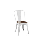 Lot de Chaises de Salle à Manger Empilables Industrielles en Métal avec Assise en Bois