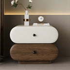 Table de chevet moderne bicolore avec tiroirs de rangement