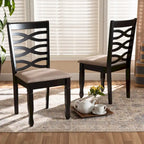 Lot de 2 chaises de salle à manger en bois Lanier (style moderne et contemporain)
