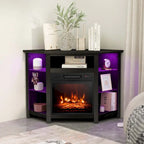 Meuble TV cheminée Costway avec lumières LED et cheminée électrique 18 pouces pour - Voir détails