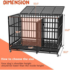 BOSSIN Cage pour Chien Robuste Indestructible 48/38 Pouces, Niche Anti-Évasion avec Roues Verrouillables