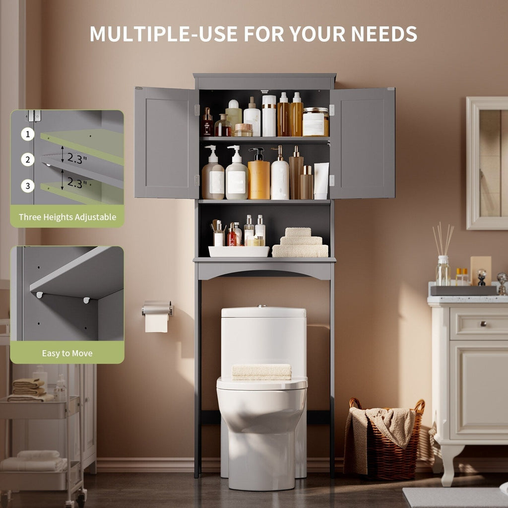 Meuble de rangement de salle de bain, Meuble de rangement WC, Étagère de salle de bain au-dessus des toilettes, Étagère WC gain de place