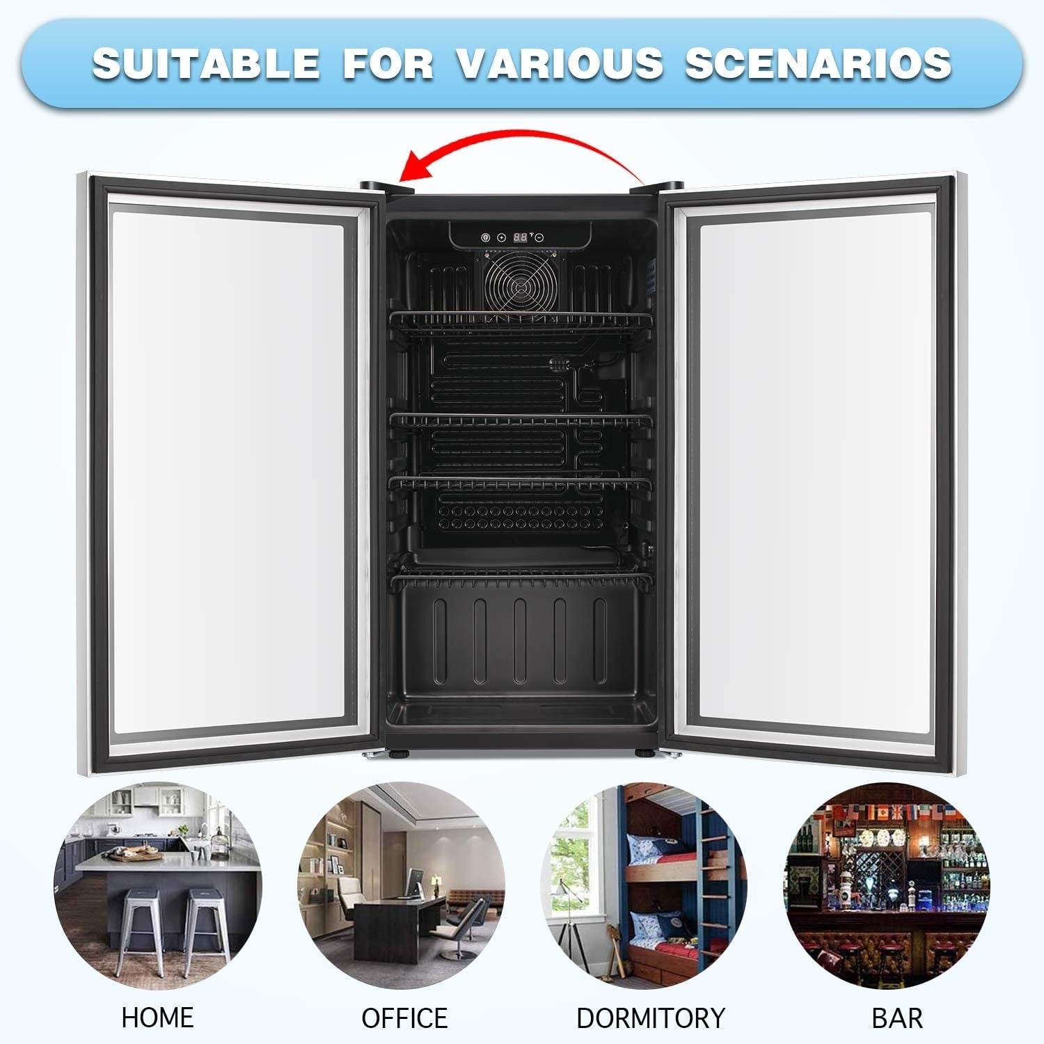 Réfrigérateur à Boissons - Mini Frigo 120 Canettes avec Porte en Verre