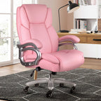 Chaise de bureau de direction Bossin grande taille et forte, 500 lb, avec support lombaire réglable, chaise ergonomique en cuir PU à dossier haut pour ordinateur
