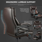 Chaise de bureau de direction Bossin grande taille et forte, 500 lb, avec support lombaire réglable, chaise ergonomique en cuir PU à dossier haut pour ordinateur