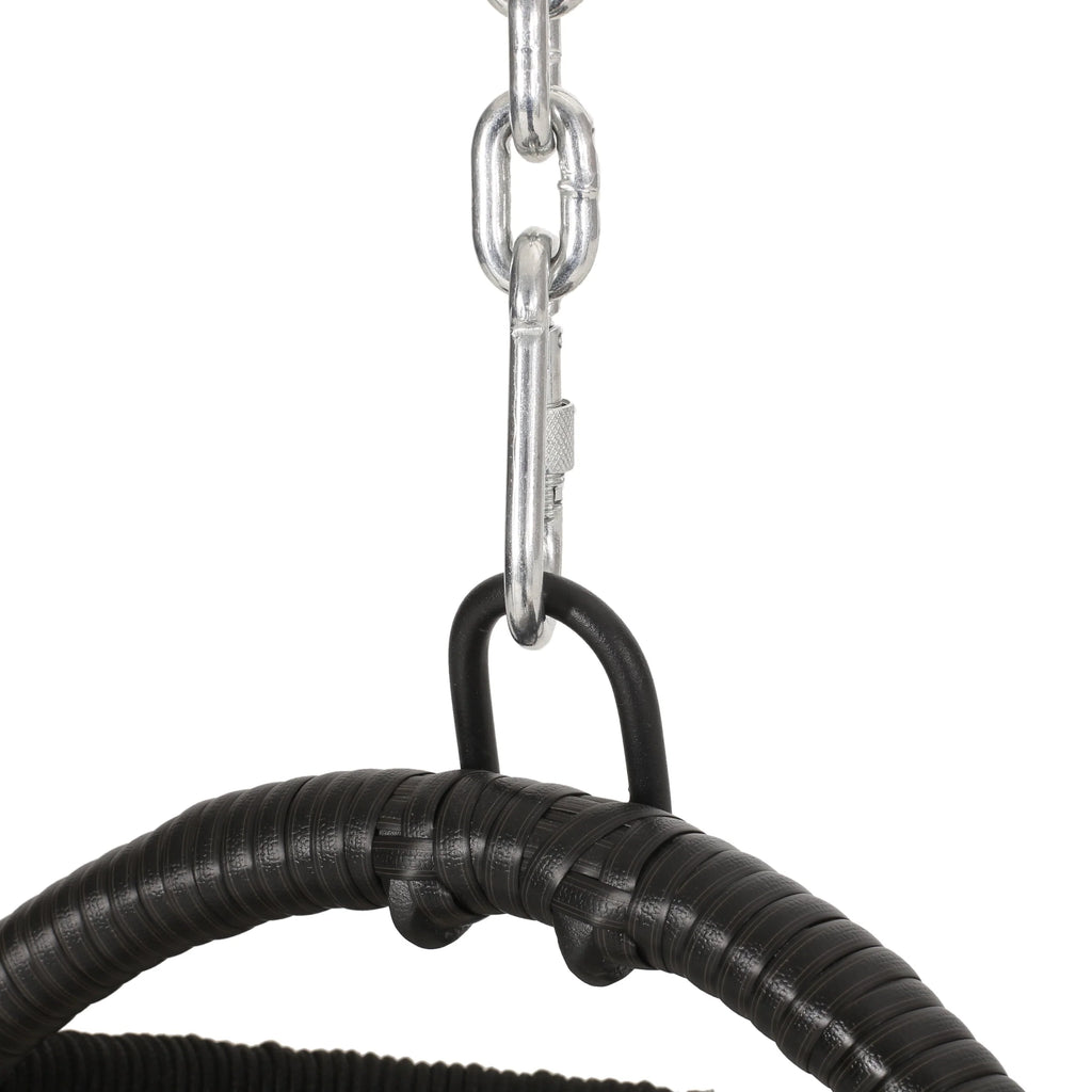 Fauteuil suspendu pliant Coloma d'extérieur en osier et corde avec support