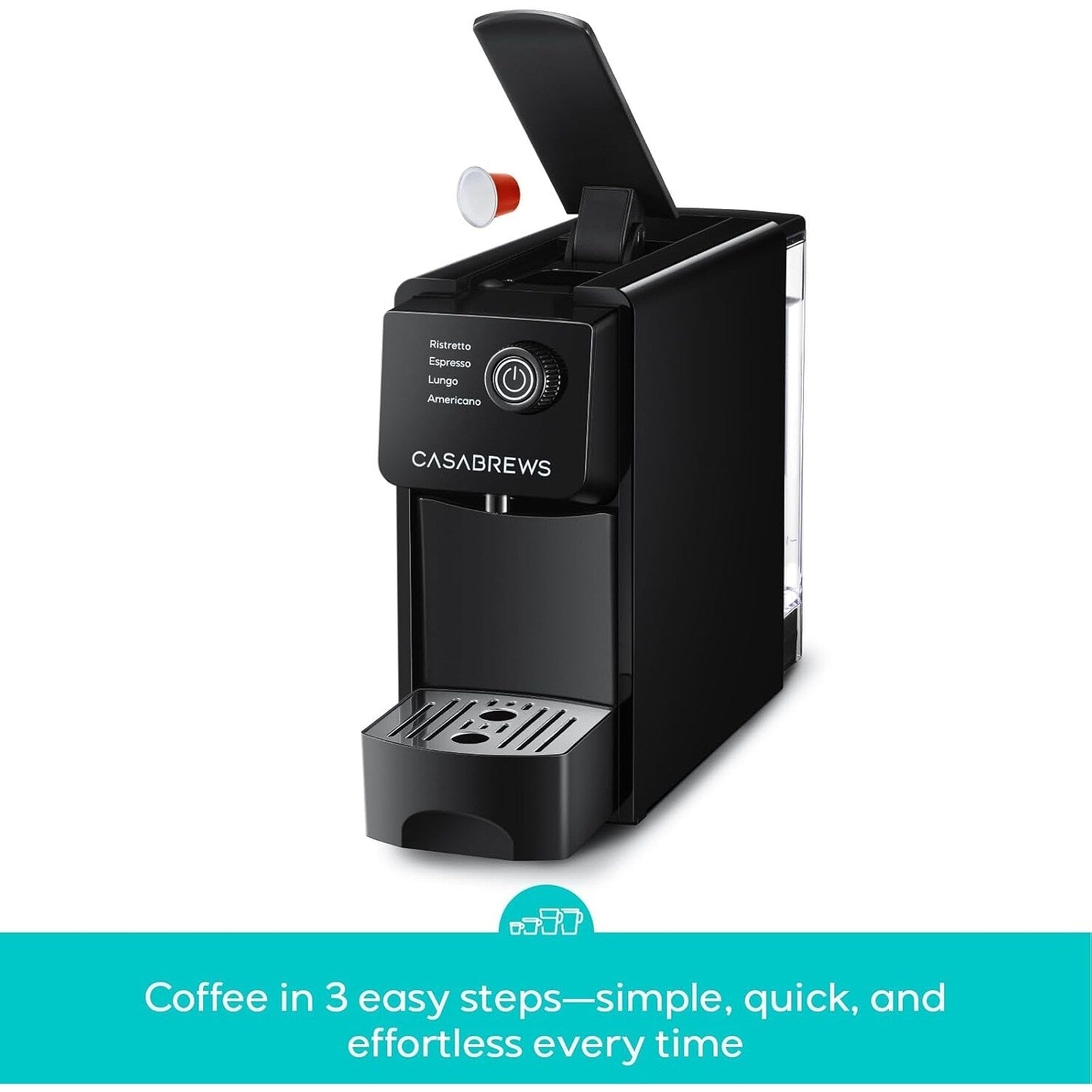 Machine à expresso CASABREWS CM7036E 20 bars pour capsules Nespresso Original