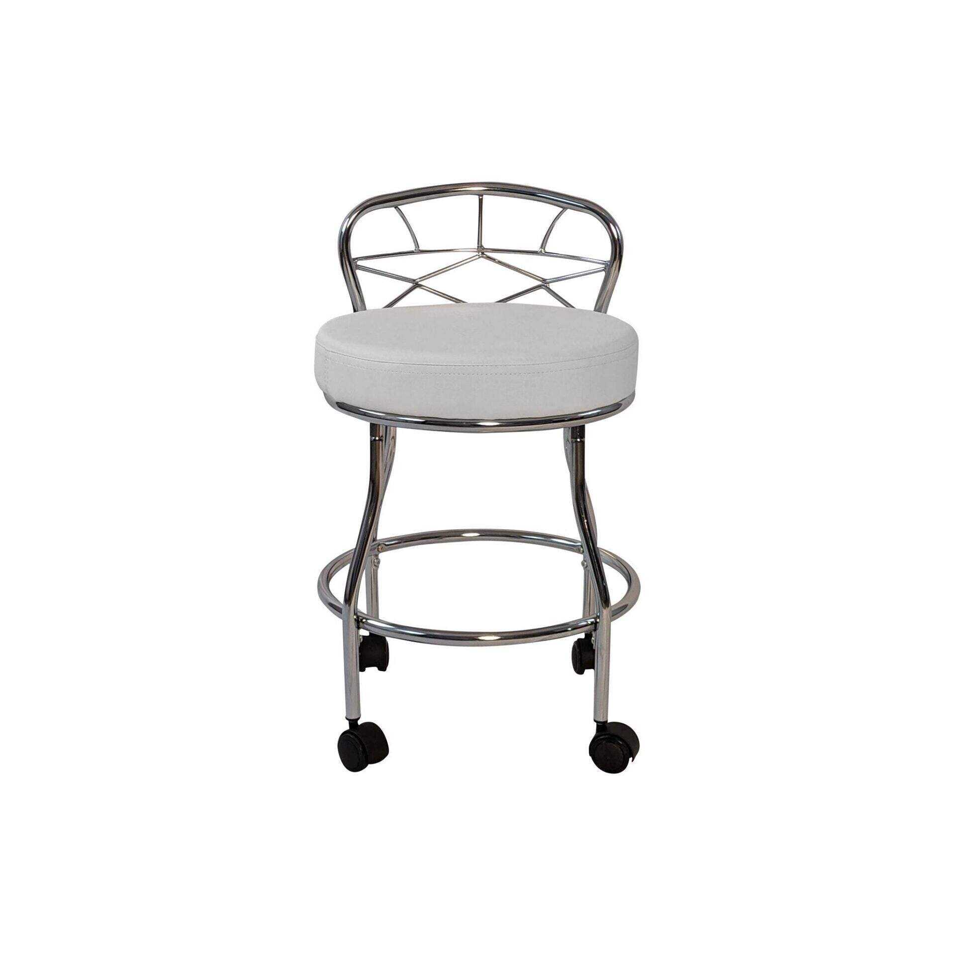 Tabouret de coiffeuse Carolina Living Diana avec dossier en X et roulettes