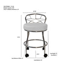 Tabouret de coiffeuse Carolina Living Diana avec dossier en X et roulettes