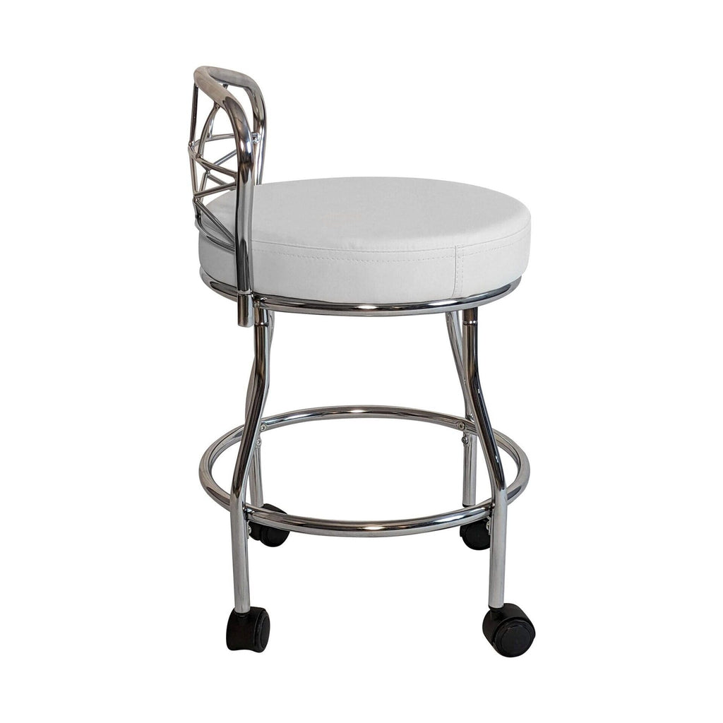 Tabouret de coiffeuse Carolina Living Diana avec dossier en X et roulettes