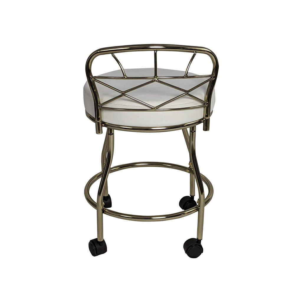 Tabouret de coiffeuse Carolina Living Diana avec dossier en X et roulettes