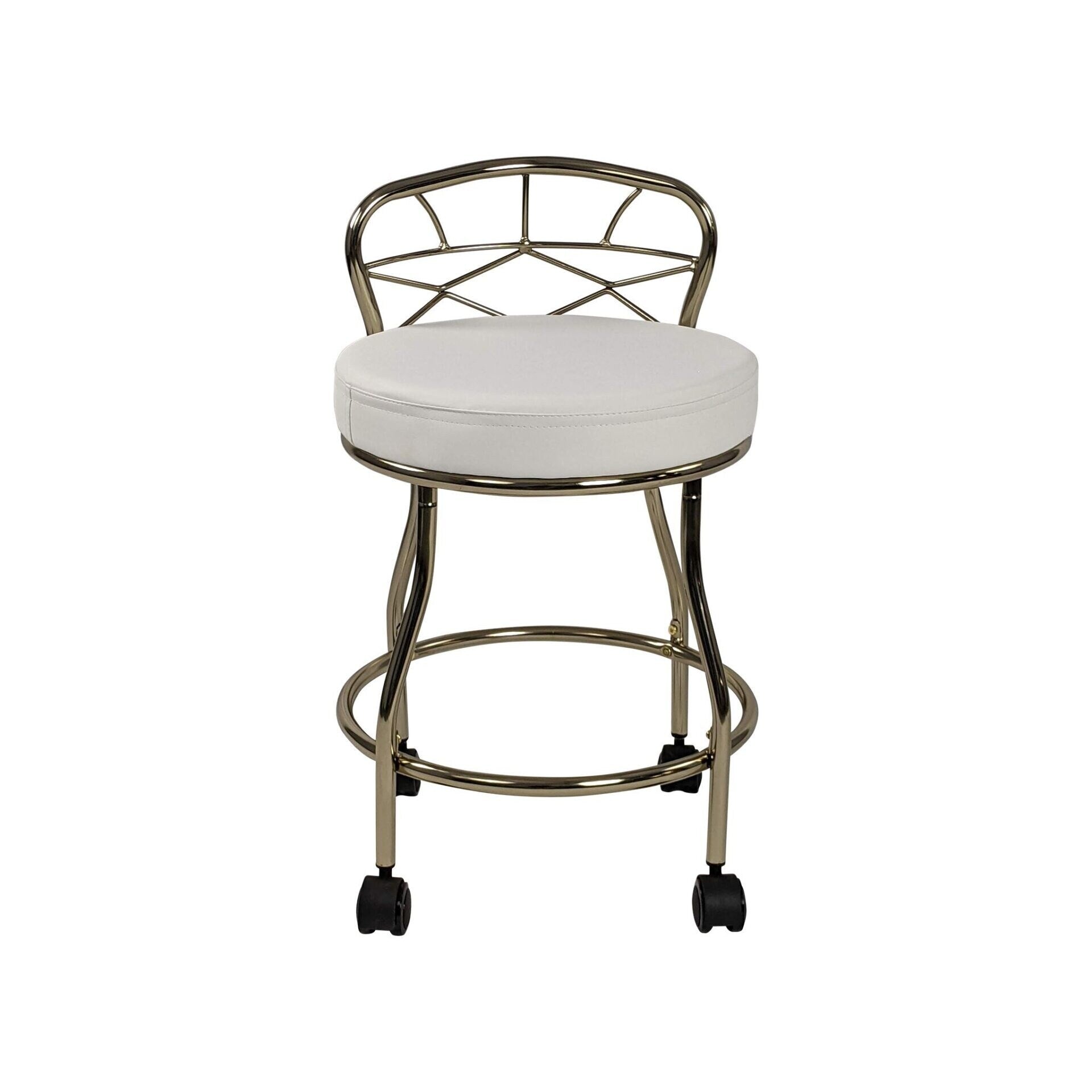 Tabouret de coiffeuse Carolina Living Diana avec dossier en X et roulettes