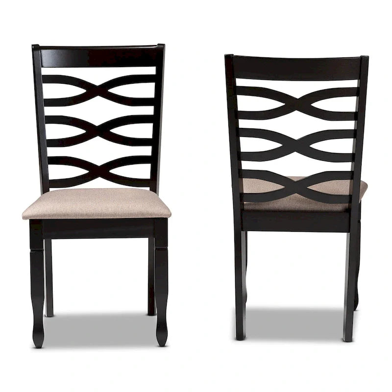 Lot de 2 chaises de salle à manger en bois Lanier (style moderne et contemporain)