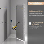 Miroir de Salle de Bain LED Extra Large Mural Anti-Buée Maquillage 3 Couleurs