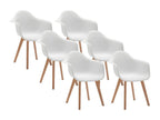 Set of 6 VIXI armchairs - Polypropylene and Beech - White
