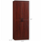 HOMCOM Garde-manger de cuisine 63 pouces à 2 portes, armoire de rangement autoportante avec 5 étagères et 2 étagères réglables pour salle à manger