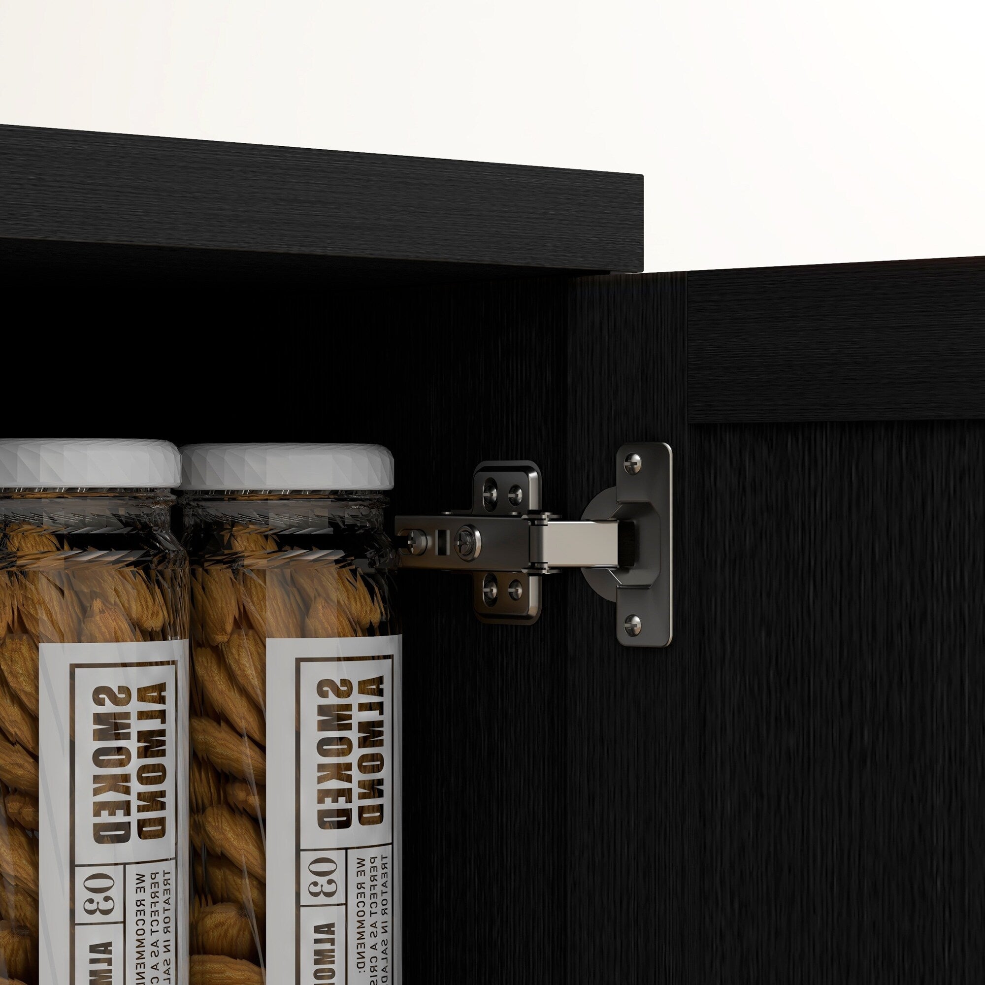 HOMCOM Garde-manger de cuisine 63 pouces à 2 portes, armoire de rangement autoportante avec 5 étagères et 2 étagères réglables pour salle à manger