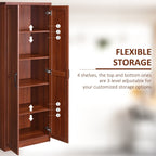 HOMCOM Garde-manger de cuisine 63 pouces à 2 portes, armoire de rangement autoportante avec 5 étagères et 2 étagères réglables pour salle à manger