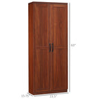 HOMCOM Garde-manger de cuisine 63 pouces à 2 portes, armoire de rangement autoportante avec 5 étagères et 2 étagères réglables pour salle à manger