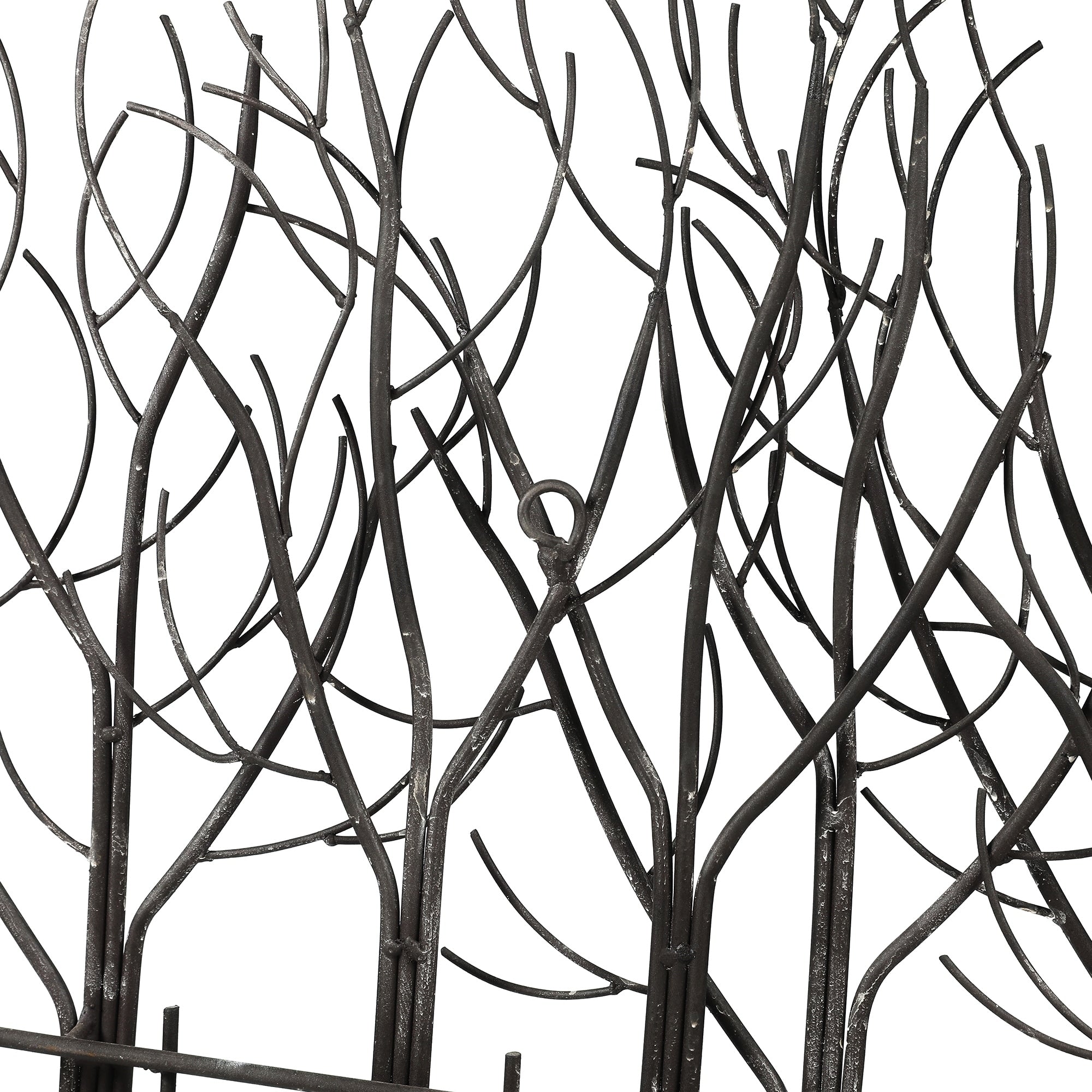 Décoration murale en métal noir : Champ d'arbres
