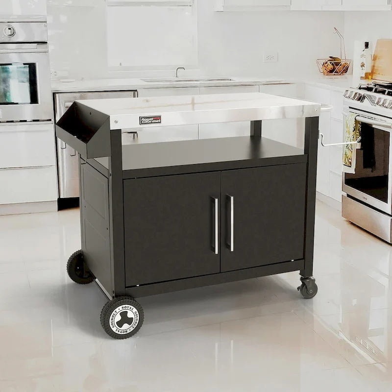 Table de préparation et desserte de cuisine mobile Royal Gourmet avec rangement