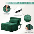 Canapé convertible Lit d'appoint Fauteuil-lit Canapé pliant Pouf Fauteuils inclinables pour le salon