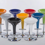 Tabouret de bar pivotant en plastique chromé réglable en hauteur