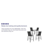 Lot de 4 tabourets de bar d'extérieur avec matériau Flex Comfort - Tabouret de terrasse