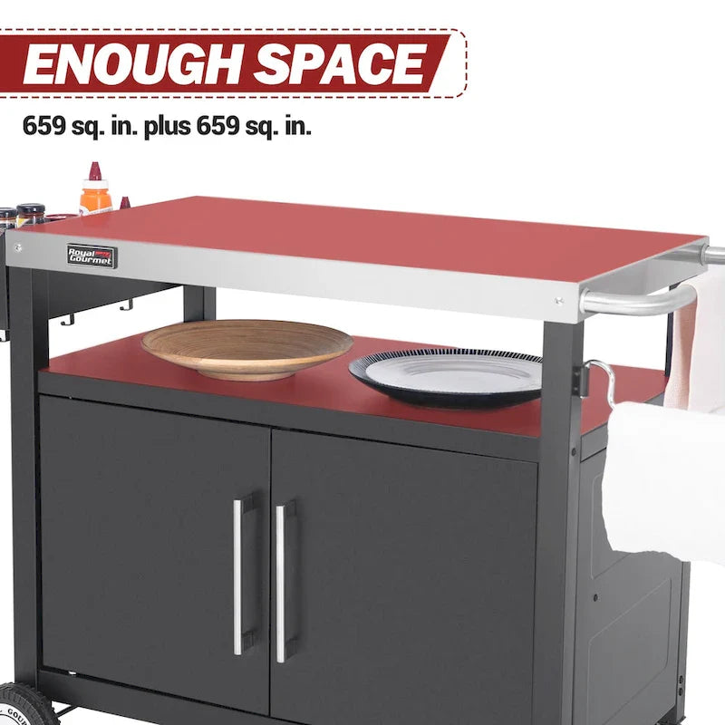 Table de préparation et desserte de cuisine mobile Royal Gourmet avec rangement