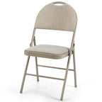 Lot de 6 chaises pliantes portables rembourrées pour bureau, cuisine, salle à manger – Beige – 47 x 51 x 89 cm (L x l x H)