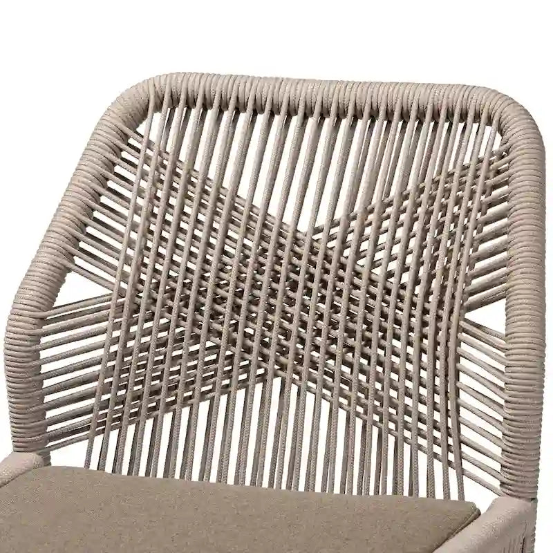 Chaise de salle à manger en acajou tressé de style transitionnel moderne — Gris