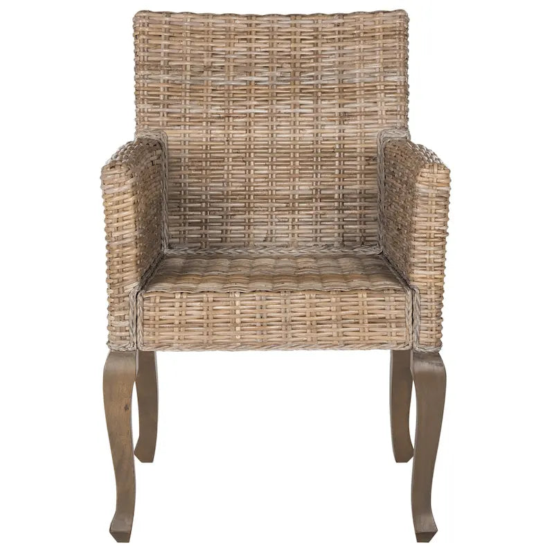 Chaise de salle à manger naturelle Alearda de SAFAVIEH (Lot de 2) - 23 x 24.4 x 34 - 23L x 24P x 34H