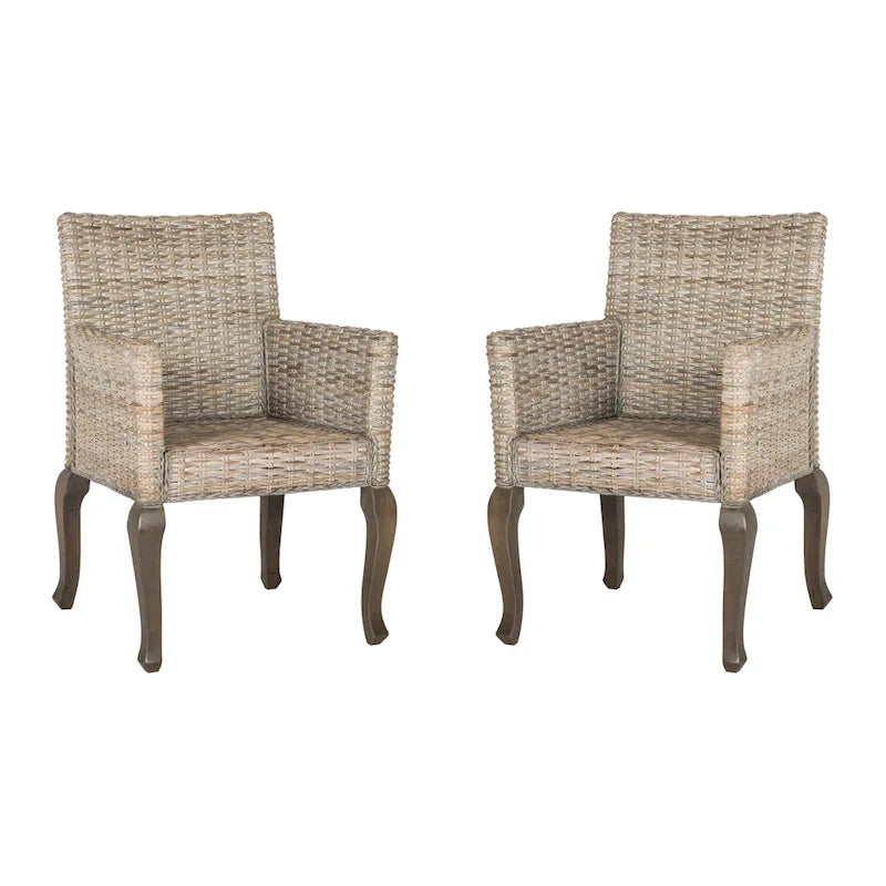 Chaise de salle à manger naturelle Alearda de SAFAVIEH (Lot de 2) - 23 x 24.4 x 34 - 23L x 24P x 34H