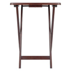 Ensemble de 4 tables d'appoint pliantes en noyer antique riche de 65,4 cm