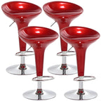 Tabouret de bar pivotant en plastique chromé réglable en hauteur