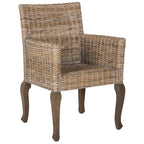 Chaise de salle à manger naturelle Alearda de SAFAVIEH (Lot de 2) - 23 x 24.4 x 34 - 23L x 24P x 34H